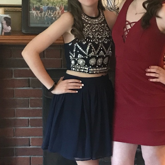 B Darlin Dresses & Skirts - Beautiful navy 2 piece homecoming dress